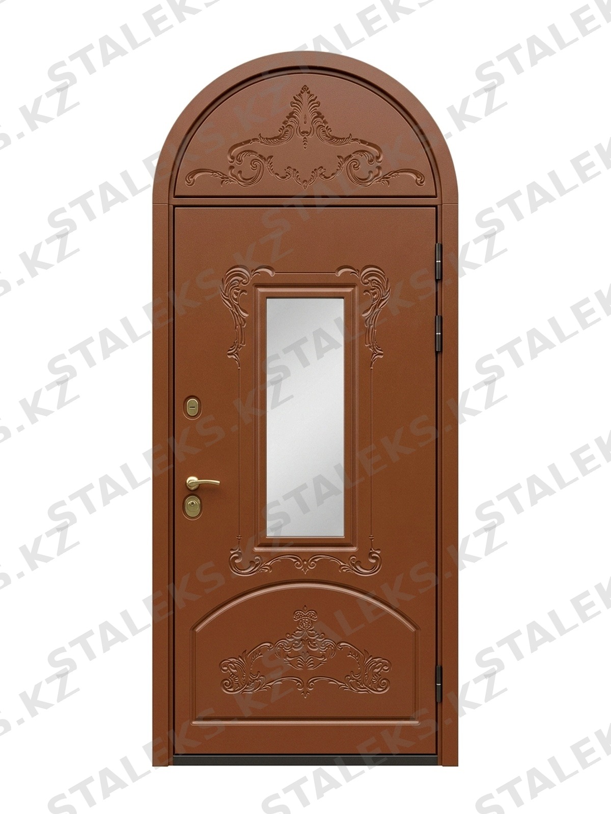 Венеция — одностворчатая дверь с остеклением — каталожное фото STALEKS, коричневый МДФ
