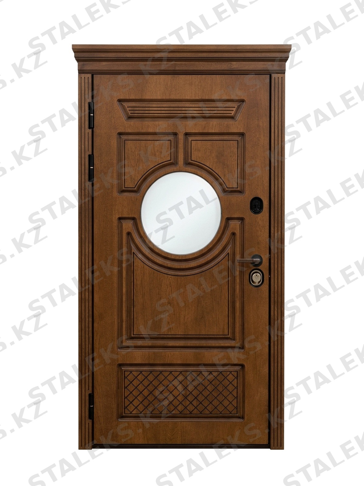 Палермо — одностворчатая дверь с остеклением — каталожное фото STALEKS, коричневый МДФ