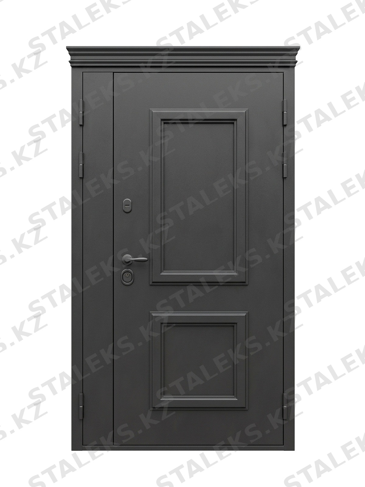 Парма — двустворчатая глухая дверь с выразительным дизайном — каталожное фото STALEKS, темно-серый комбинированная