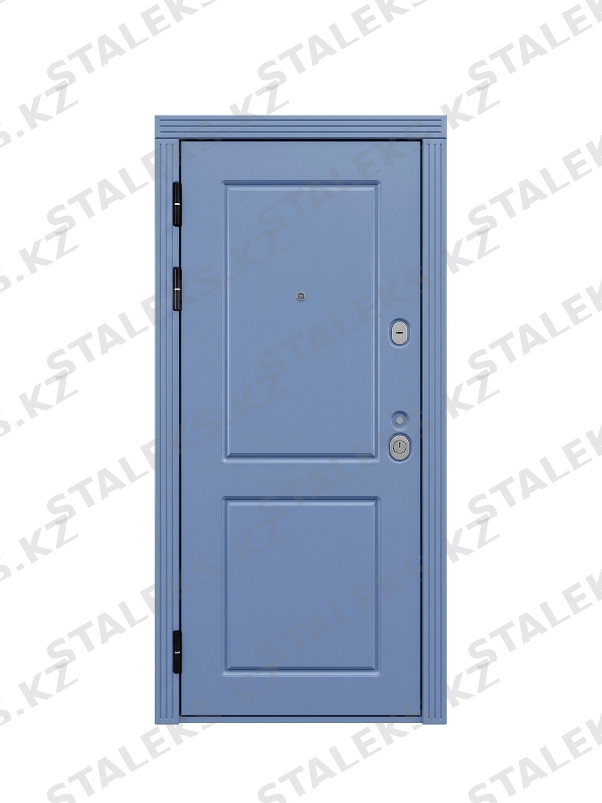 Венеция — стильная одностворчатая входная дверь — каталожное фото STALEKS, голубой комбинированная