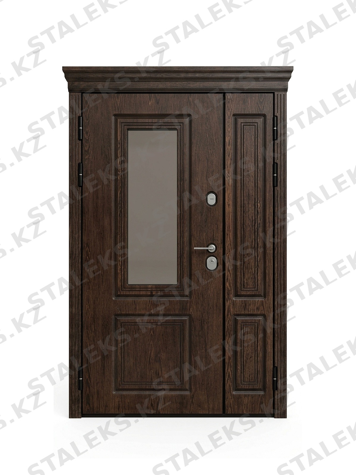 Палермо — двустворчатая остеклённая дверь с эффектным дизайном — каталожное фото STALEKS, тёмно-коричневый МДФ