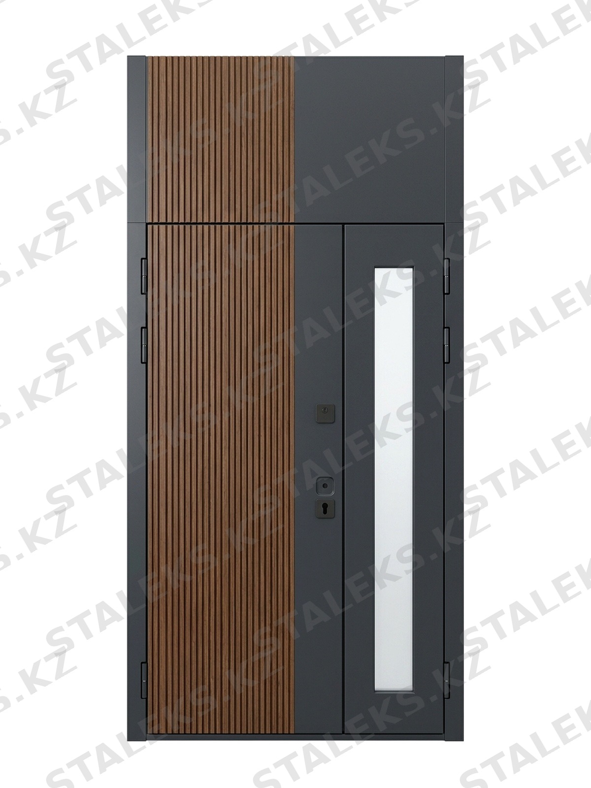 Палермо — двустворчатая остеклённая дверь с выразительным дизайном — каталожное фото STALEKS, серо-коричневый, коричневый комбинированная
