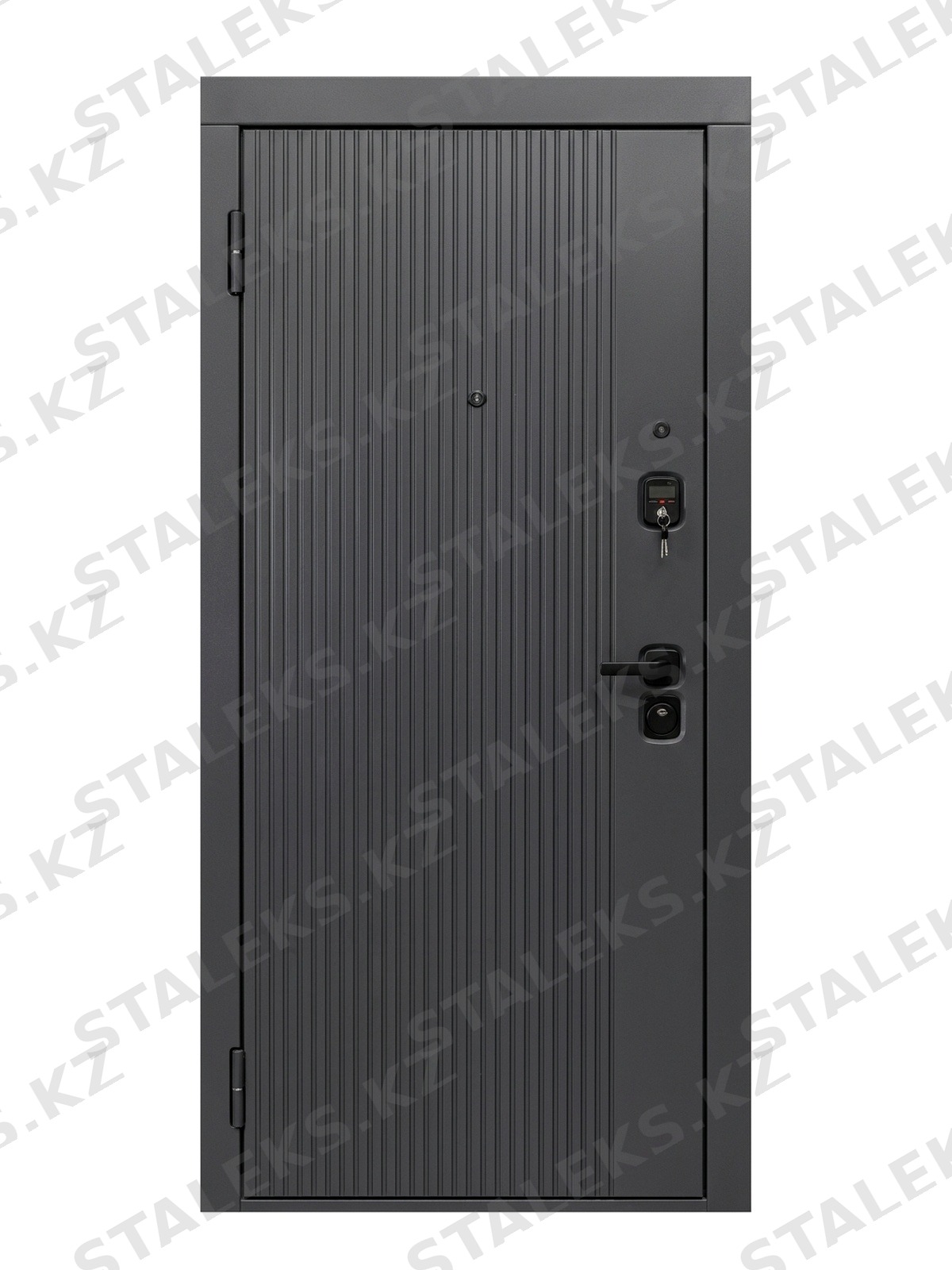 Элит — одностворчатая глухая дверь с гладкой поверхностью — каталожное фото STALEKS, серый металл
