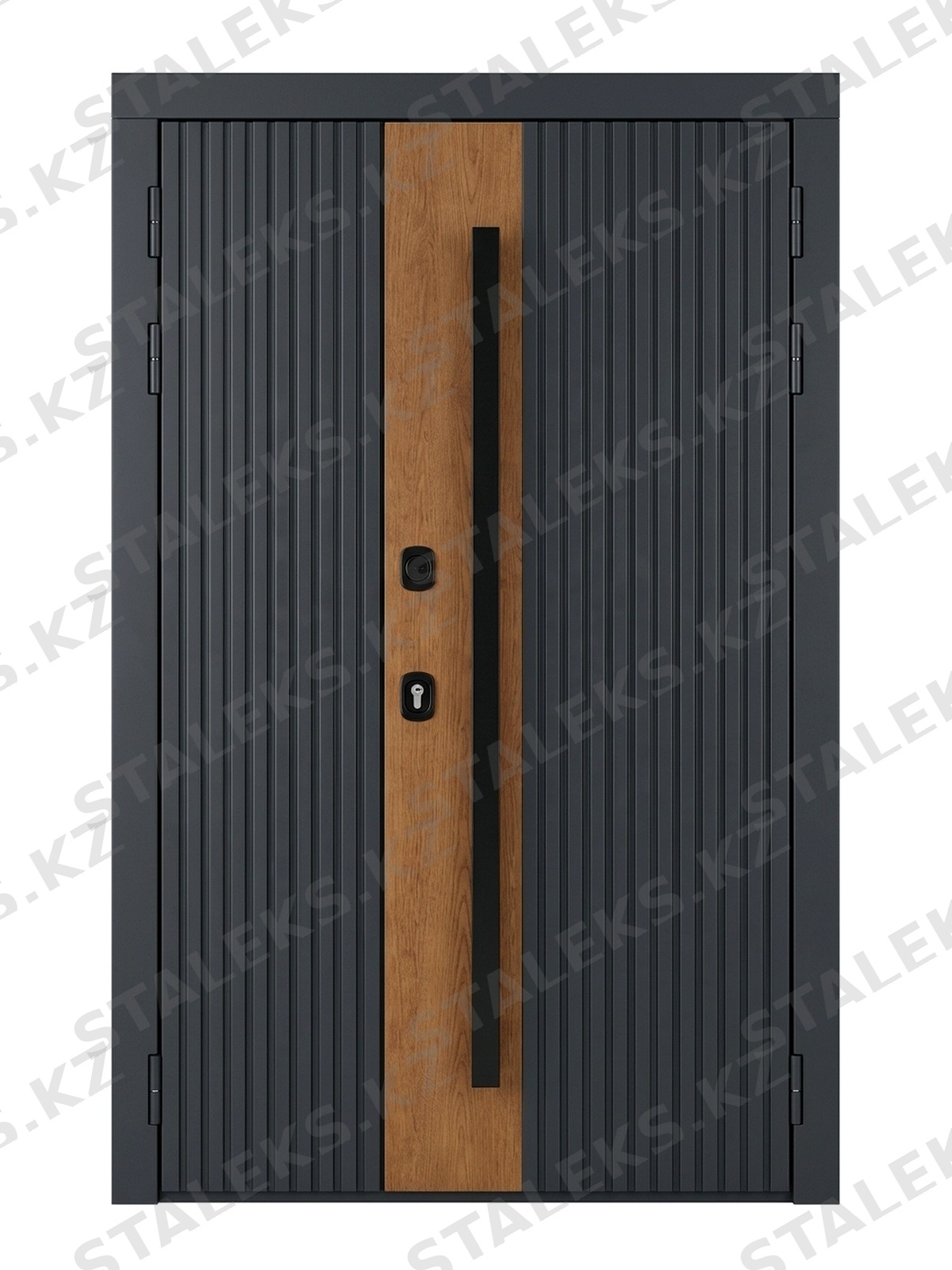 Венеция — двустворчатая глухая дверь с выразительным дизайном — каталожное фото STALEKS, серый, коричневый комбинированная