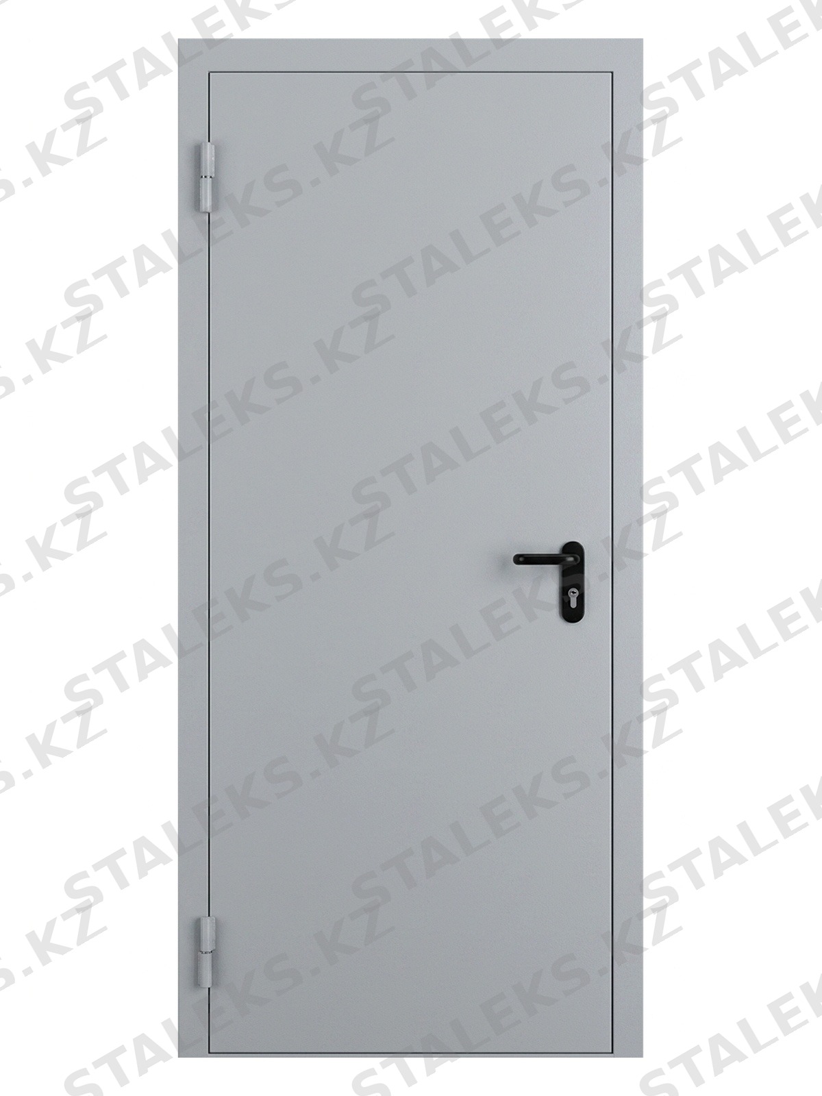 ДСТ — одностворчатая глухая металлическая дверь — каталожное фото STALEKS, серый металл
