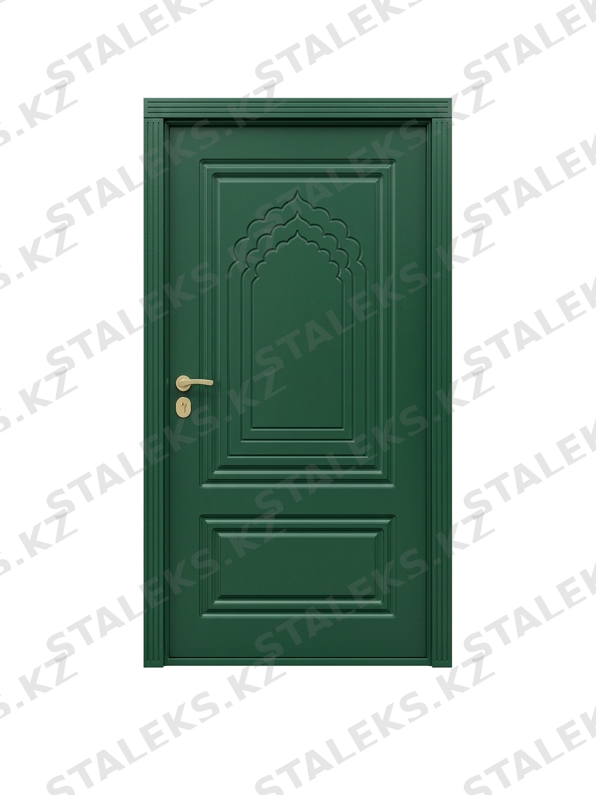 Венеция — одностворчатая глухая дверь в зеленом цвете — каталожное фото STALEKS, зеленый МДФ