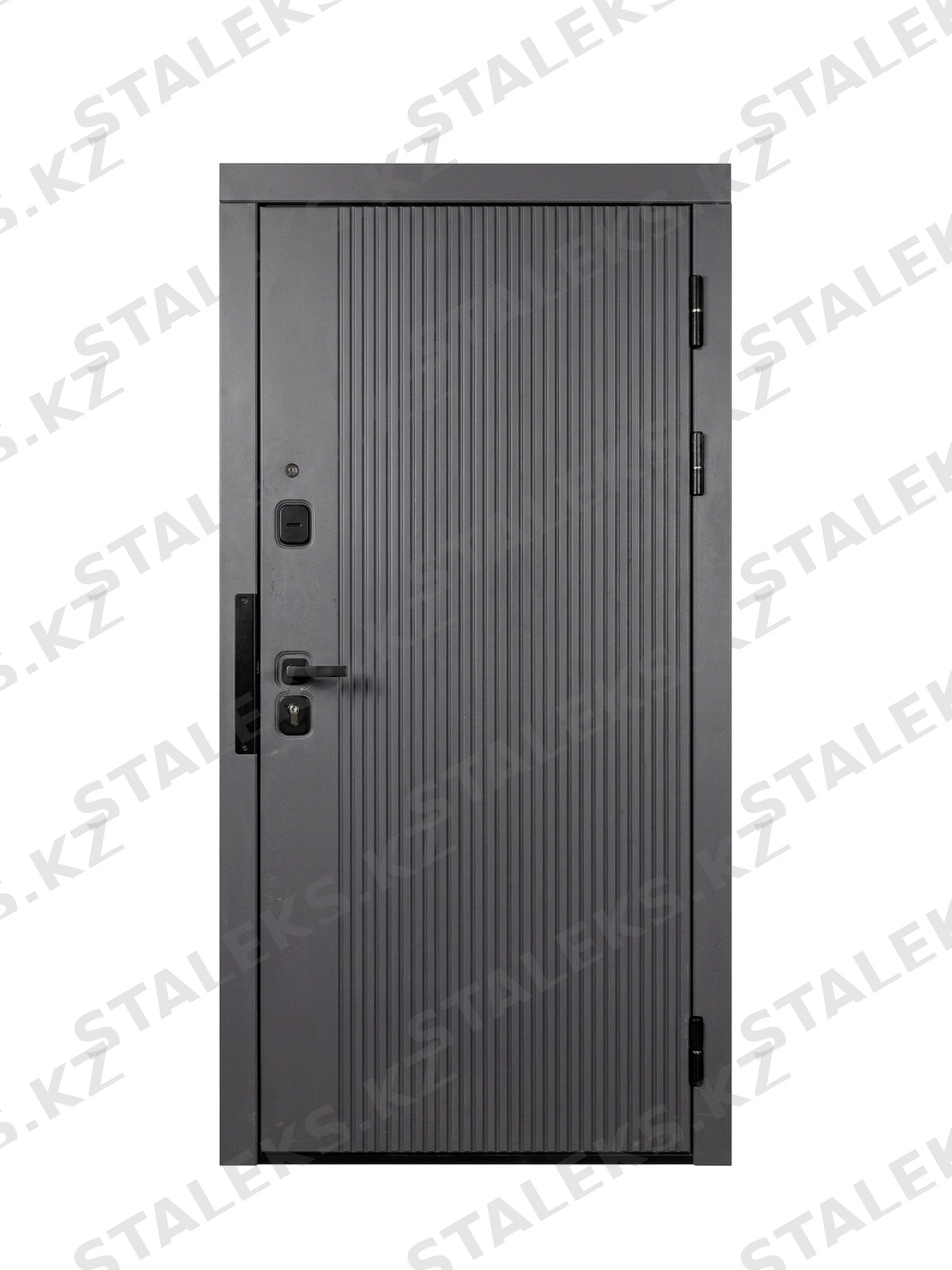 Элит — одностворчатая глухая дверь с гладкой поверхностью — каталожное фото STALEKS, серый металл
