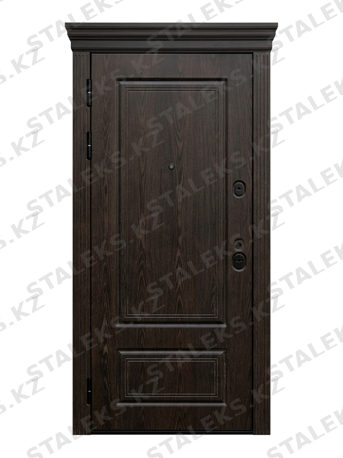 Палермо — одностворчатая глухая входная дверь — каталожное фото STALEKS, тёмно-коричневый МДФ