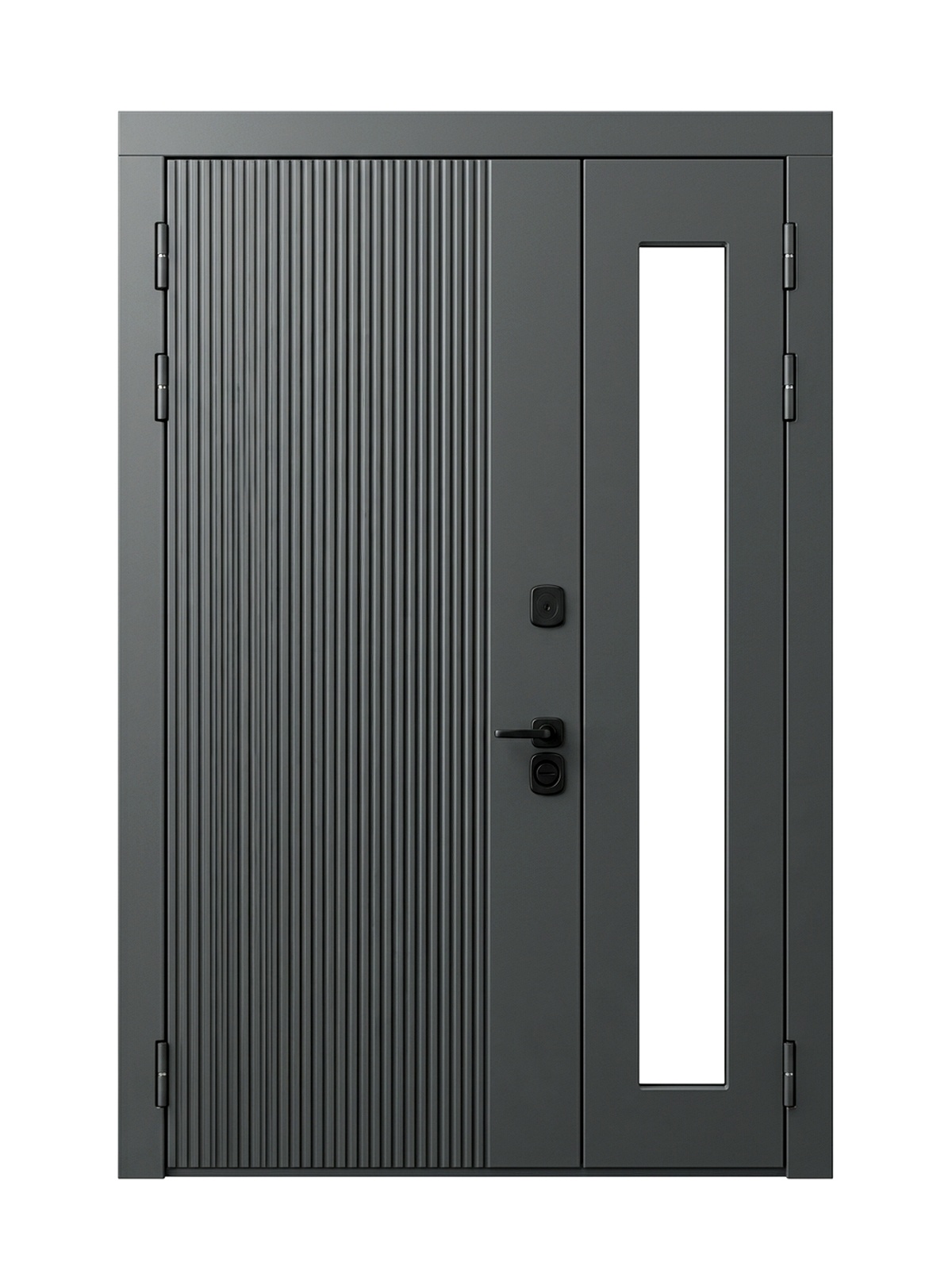 Венеция — двустворчатая остеклённая дверь с эффектным дизайном — каталожное фото STALEKS, серый МДФ