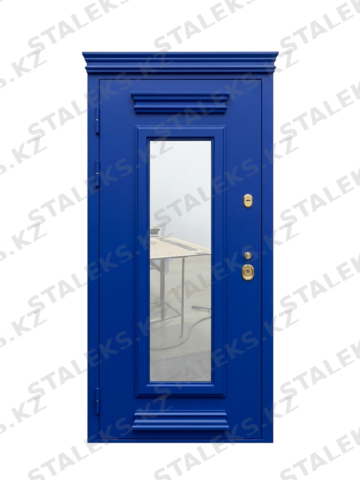 Неаполь — одностворчатая остеклённая дверь в синем цвете — каталожное фото STALEKS, синий комбинированная