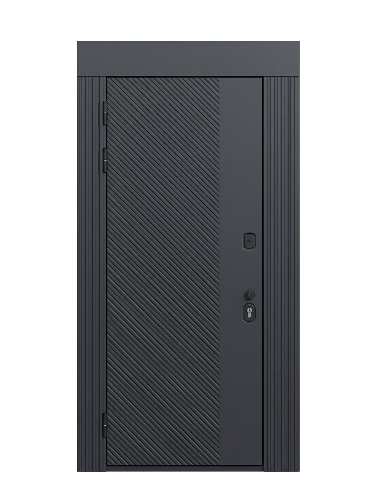 Венеция — одностворчатая глухая дверь — каталожное фото STALEKS, тёмно-серый комбинированная