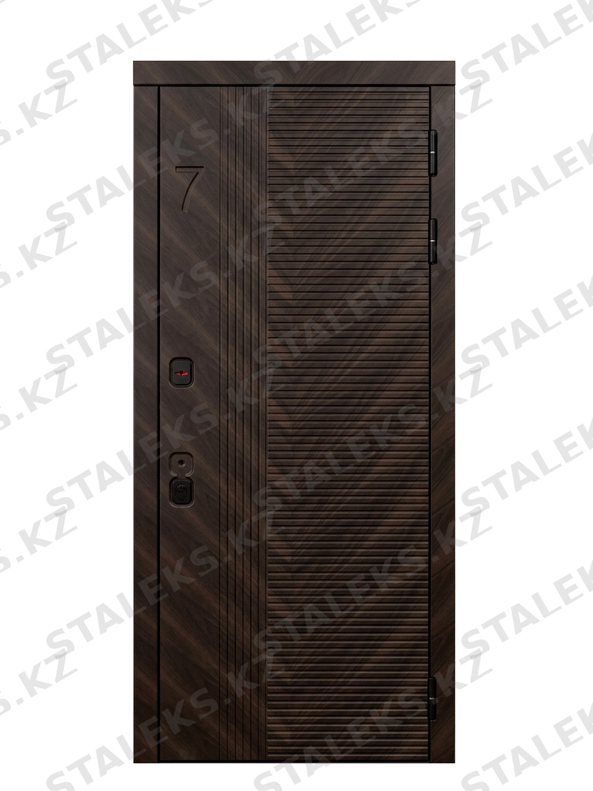 Элит — одностворчатая глухая дверь темно-коричневого цвета — каталожное фото STALEKS, темно-коричневый МДФ