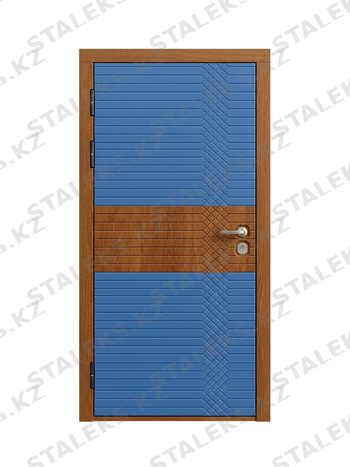 Венеция — одностворчатая глухая дверь с текстурированной поверхностью — каталожное фото STALEKS, синий, коричневый МДФ