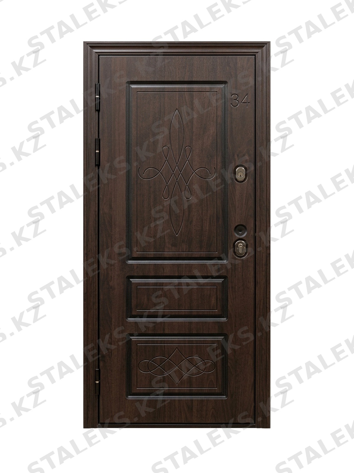 Верона — одностворчатая глухая дверь с эффектным дизайном — каталожное фото STALEKS, коричневый комбинированная