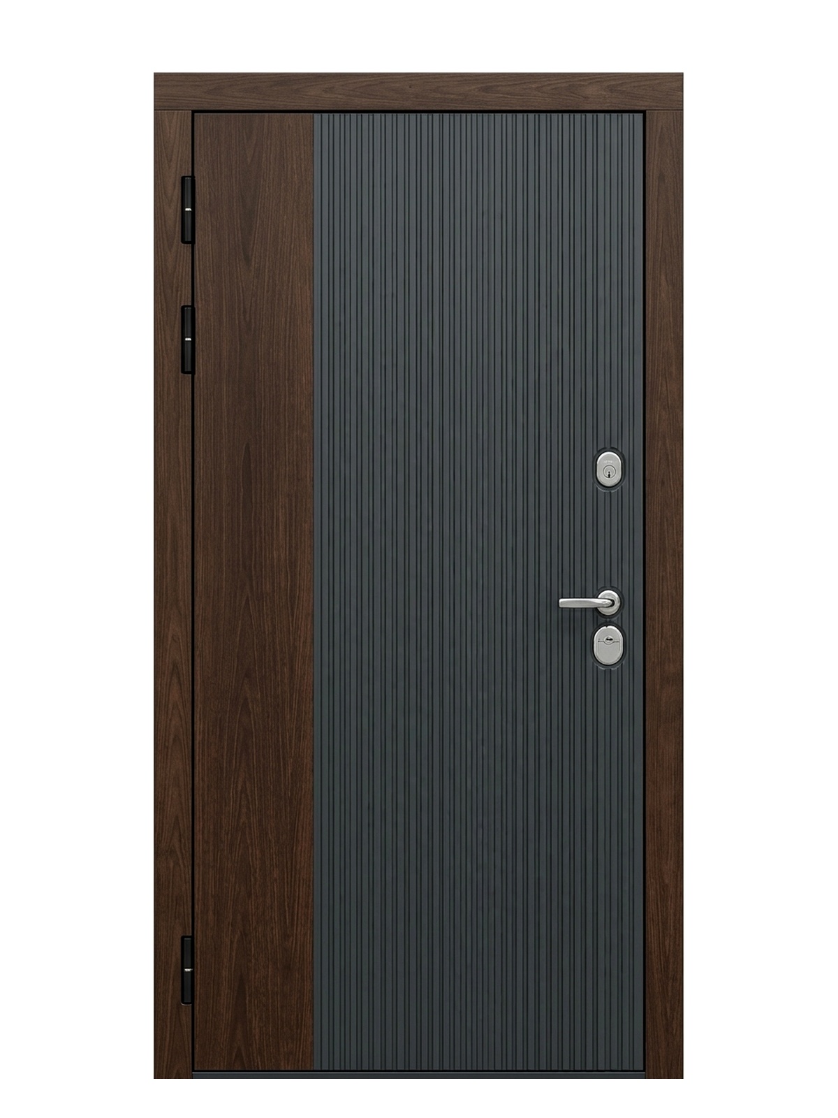 Венеция — одностворчатая стильная входная дверь — каталожное фото STALEKS, коричневый, серый комбинированная