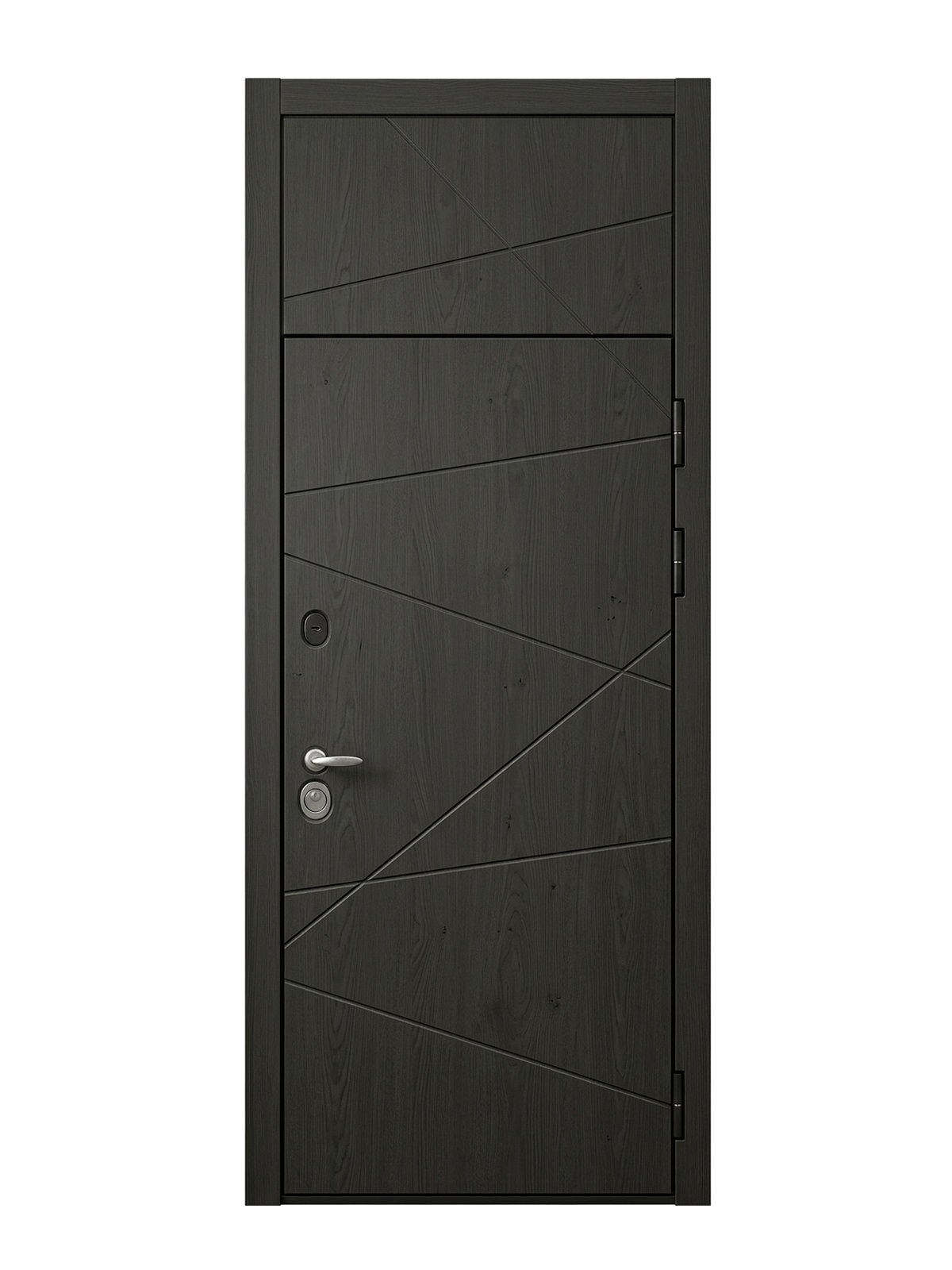 Элит — одностворчатая глухая дверь с фрамугой — каталожное фото STALEKS, тёмно-серый МДФ