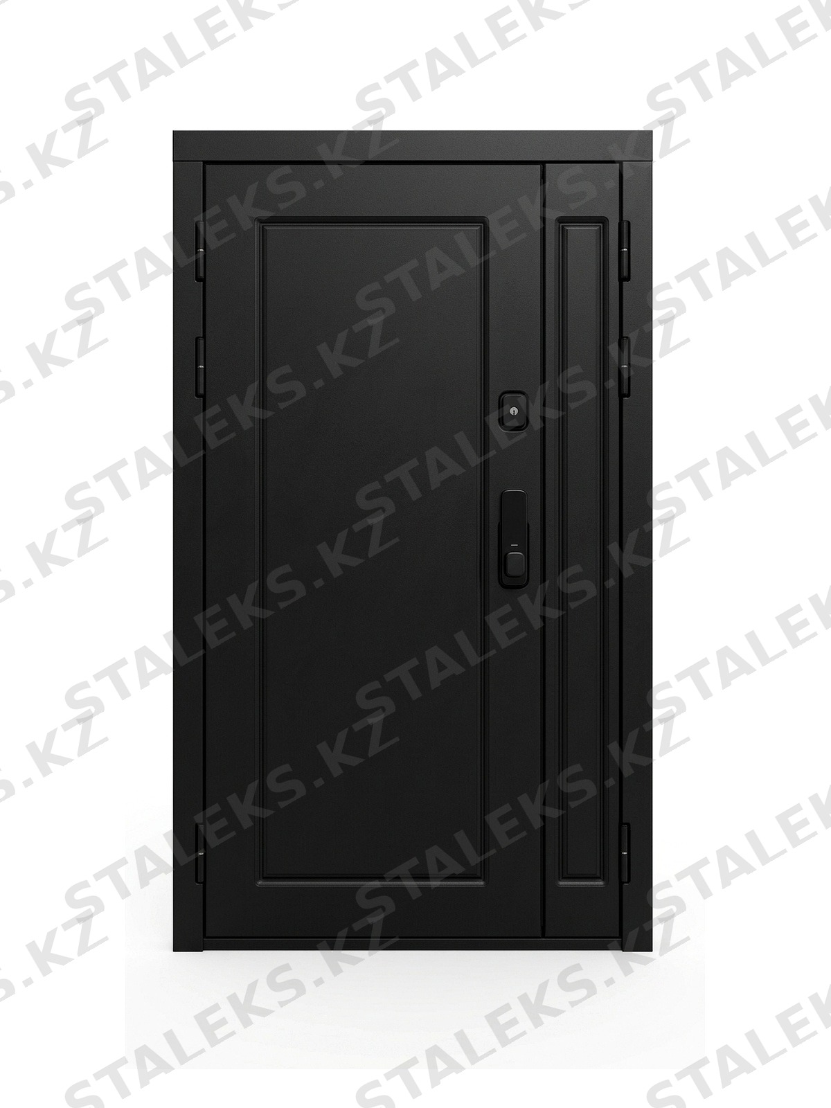 Венеция — двустворчатая глухая дверь из металла — каталожное фото STALEKS, черный комбинированная
