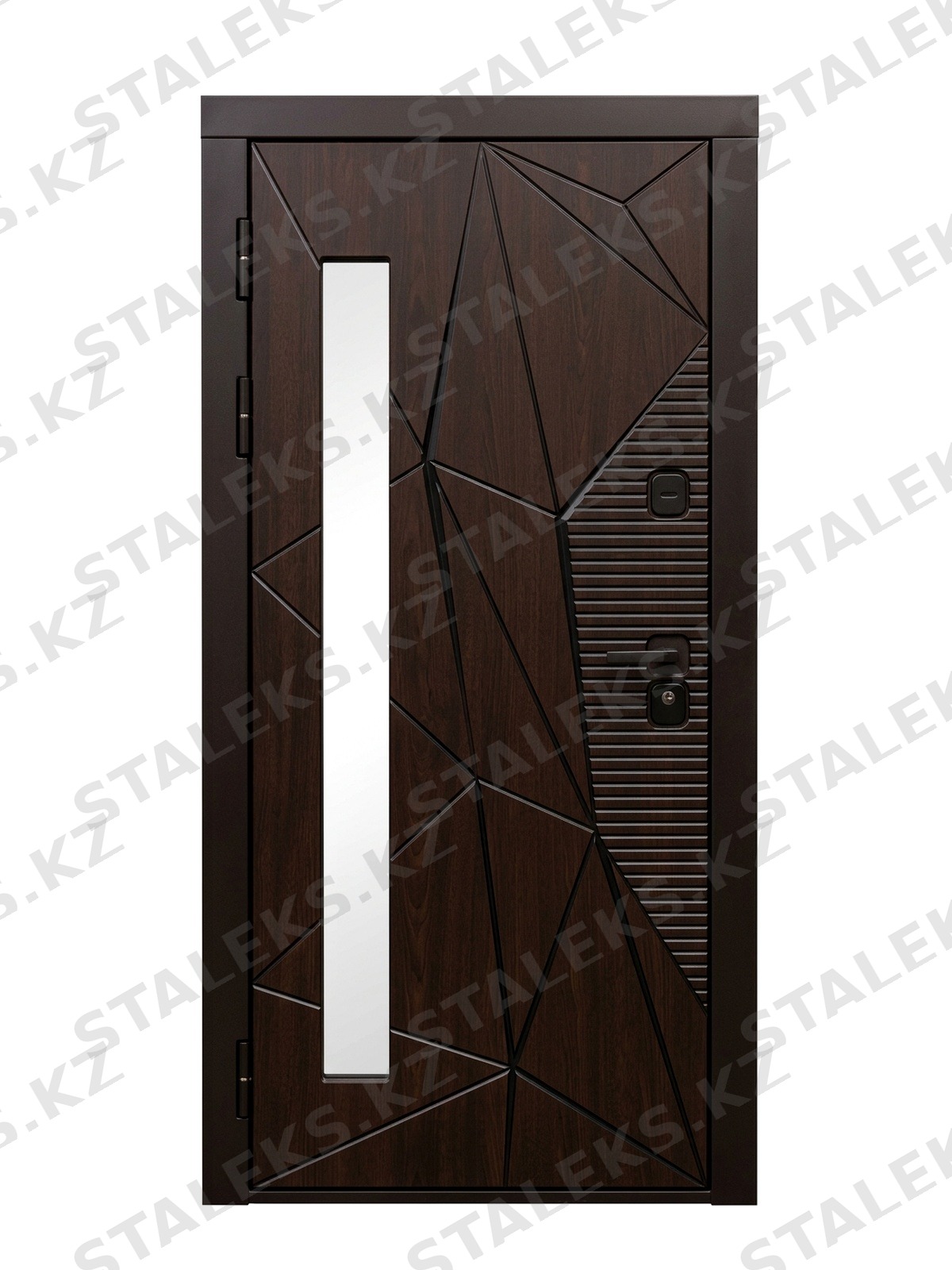 Палермо — одностворчатая остеклённая дверь в темно-коричневом цвете — каталожное фото STALEKS, темно-коричневый МДФ