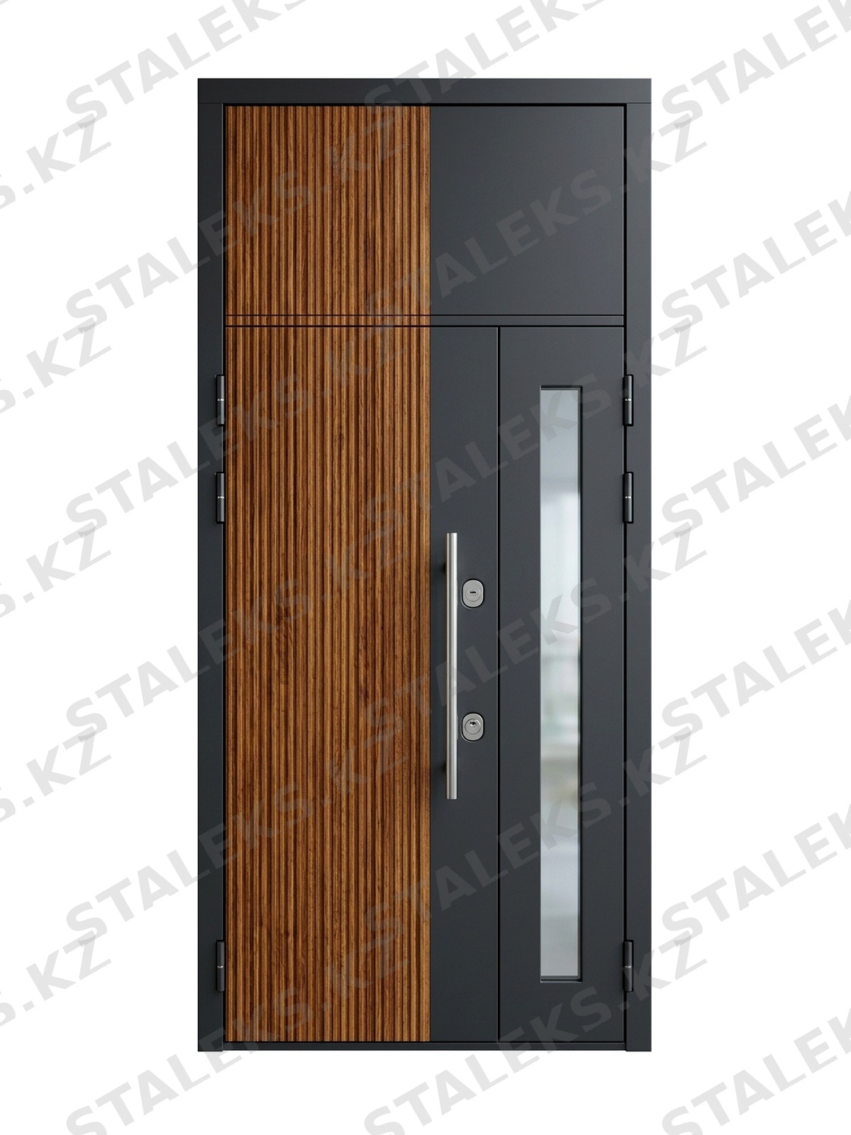 Венеция — двустворчатая дверь с остеклением — каталожное фото STALEKS, серый, коричневый комбинированная