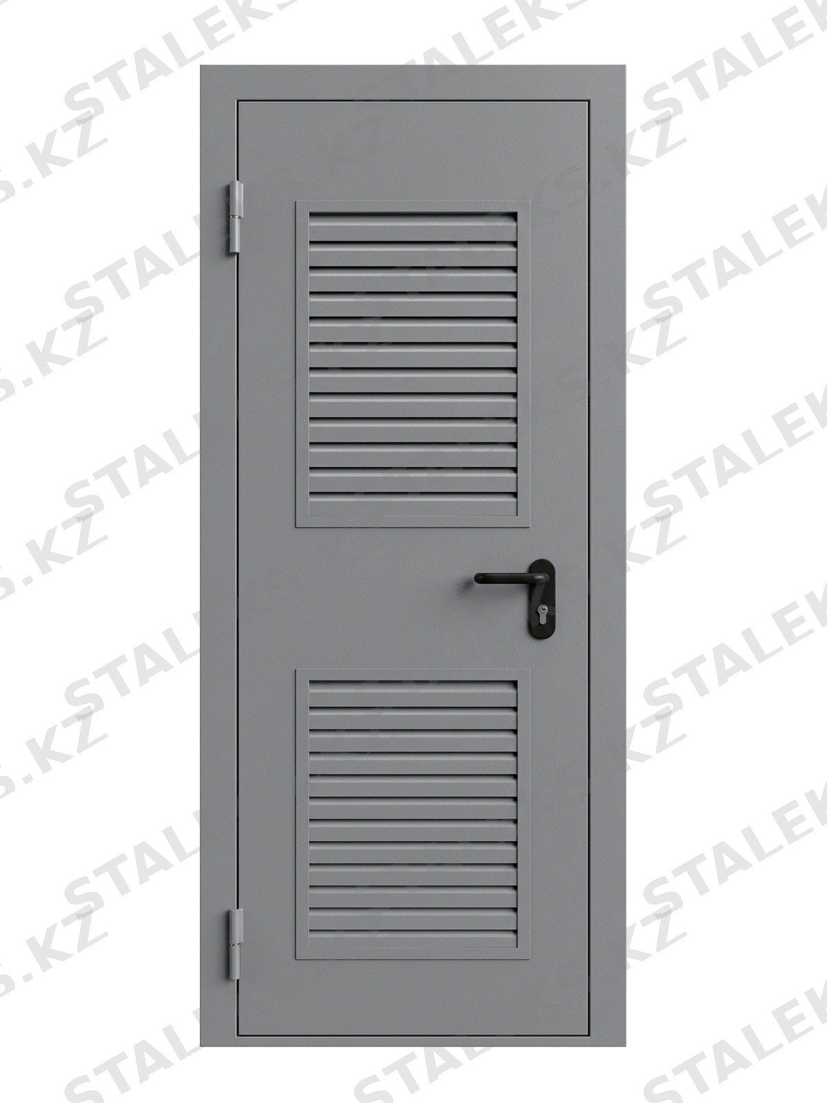 ДСТ — одностворчатая глухая металлическая дверь — каталожное фото STALEKS, серый металл