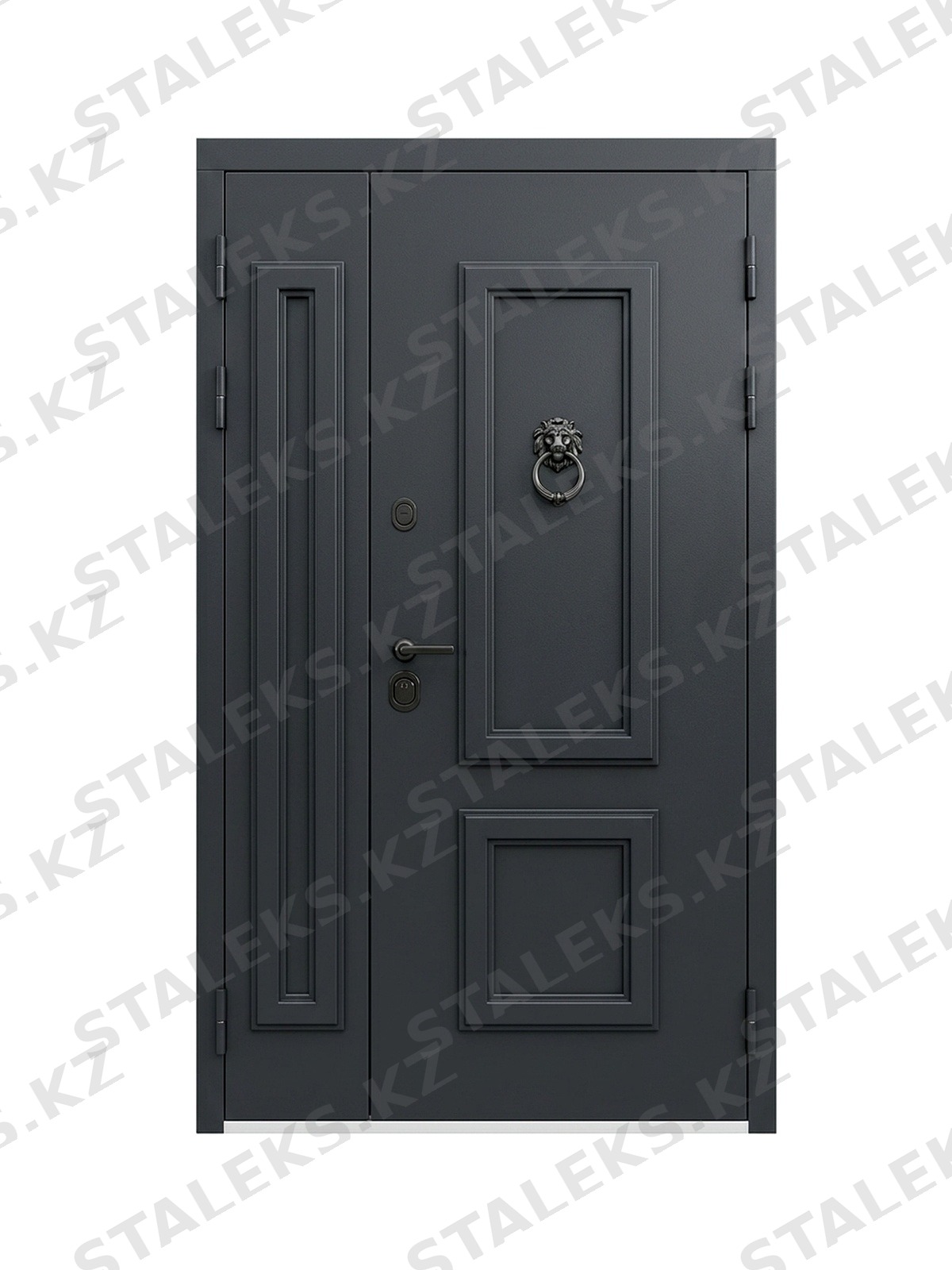 модена — двустворчатая входная дверь с эффектным дизайном — каталожное фото STALEKS, темно-серый комбинированная