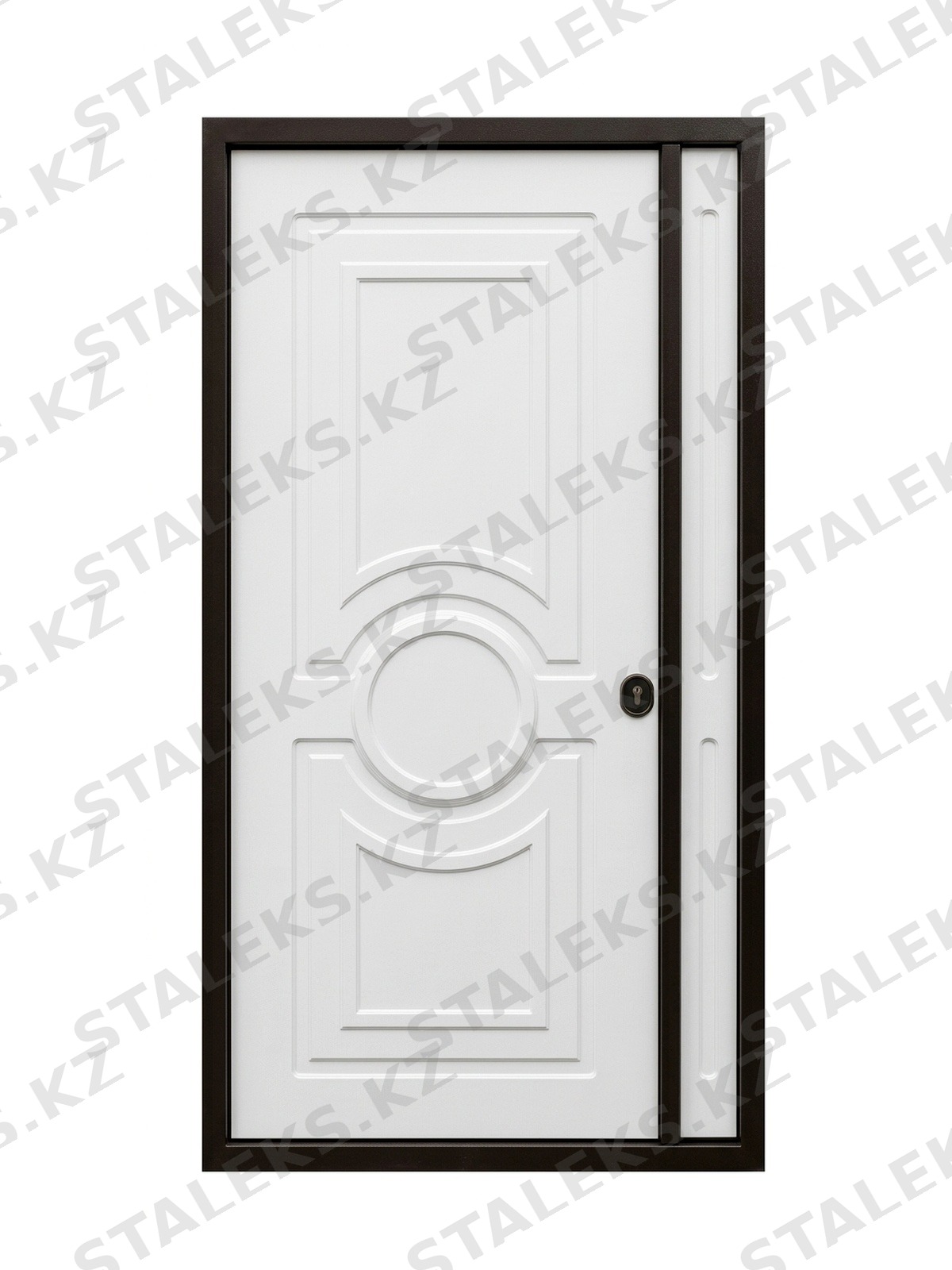 Элит — двустворчатая глухая входная дверь в белом цвете — каталожное фото STALEKS, белый МДФ