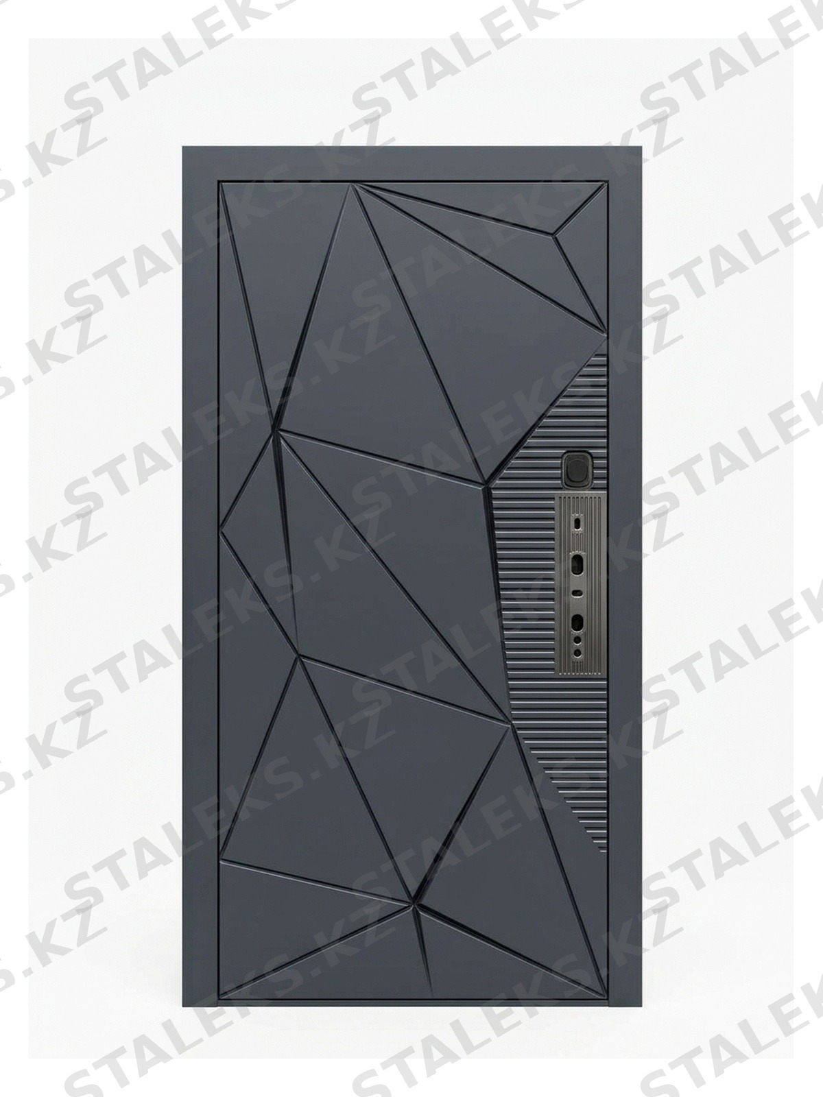 Верона — одностворчатая глухая дверь темно-серого цвета — каталожное фото STALEKS, темно-серый МДФ