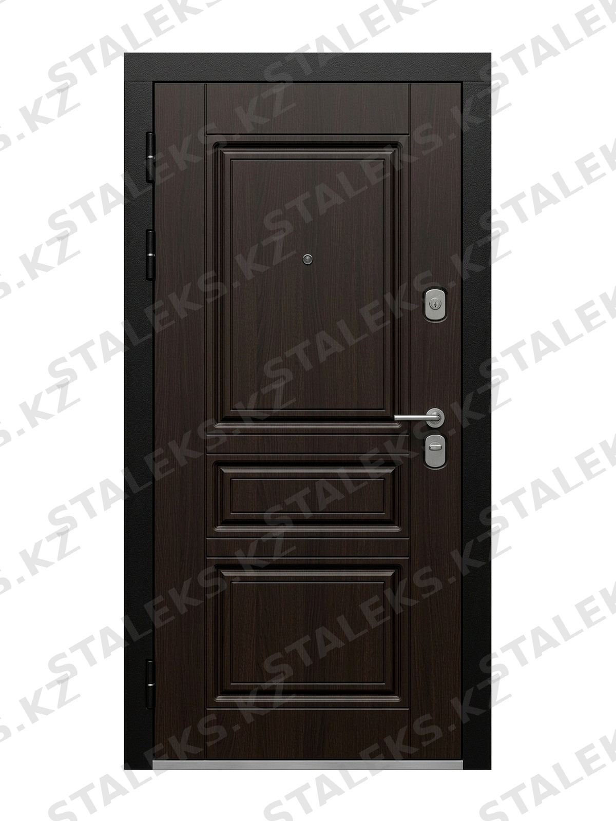 Верона — одностворчатая входная дверь в тёмно-коричневом цвете — каталожное фото STALEKS, тёмно-коричневый МДФ