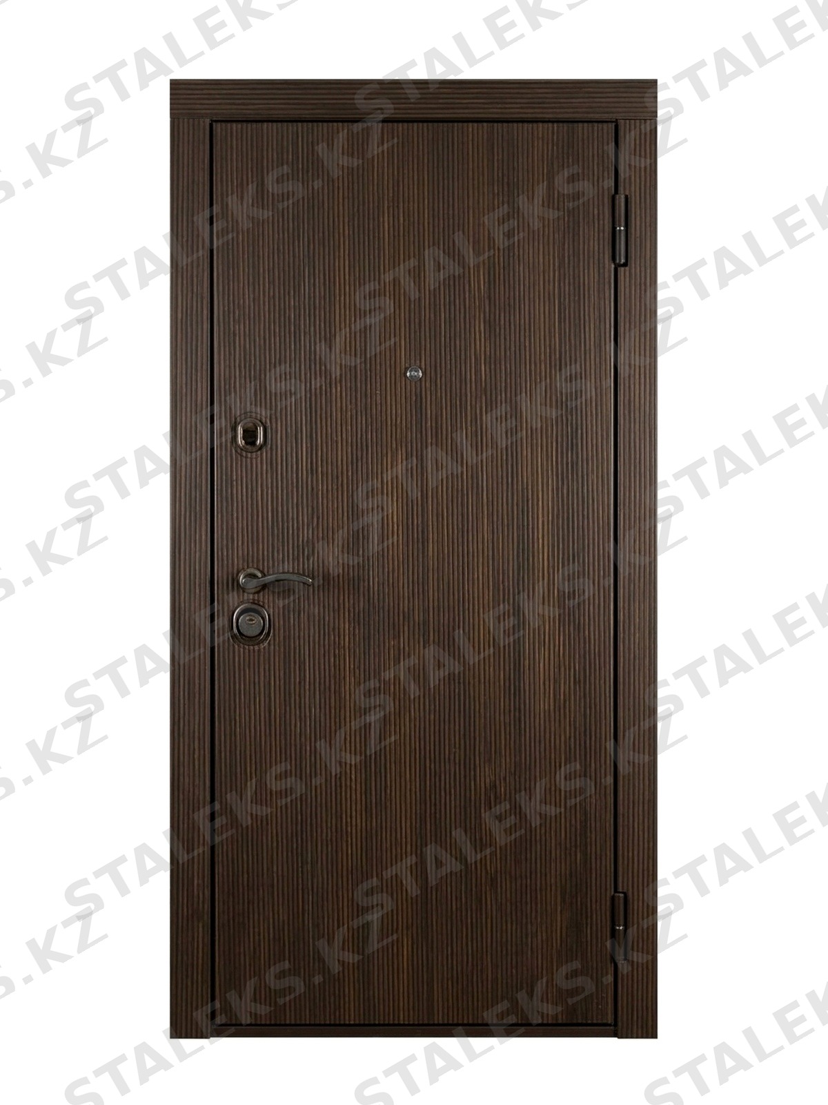 Элит — одностворчатая входная дверь с глухим полотном — каталожное фото STALEKS, коричневый комбинированная