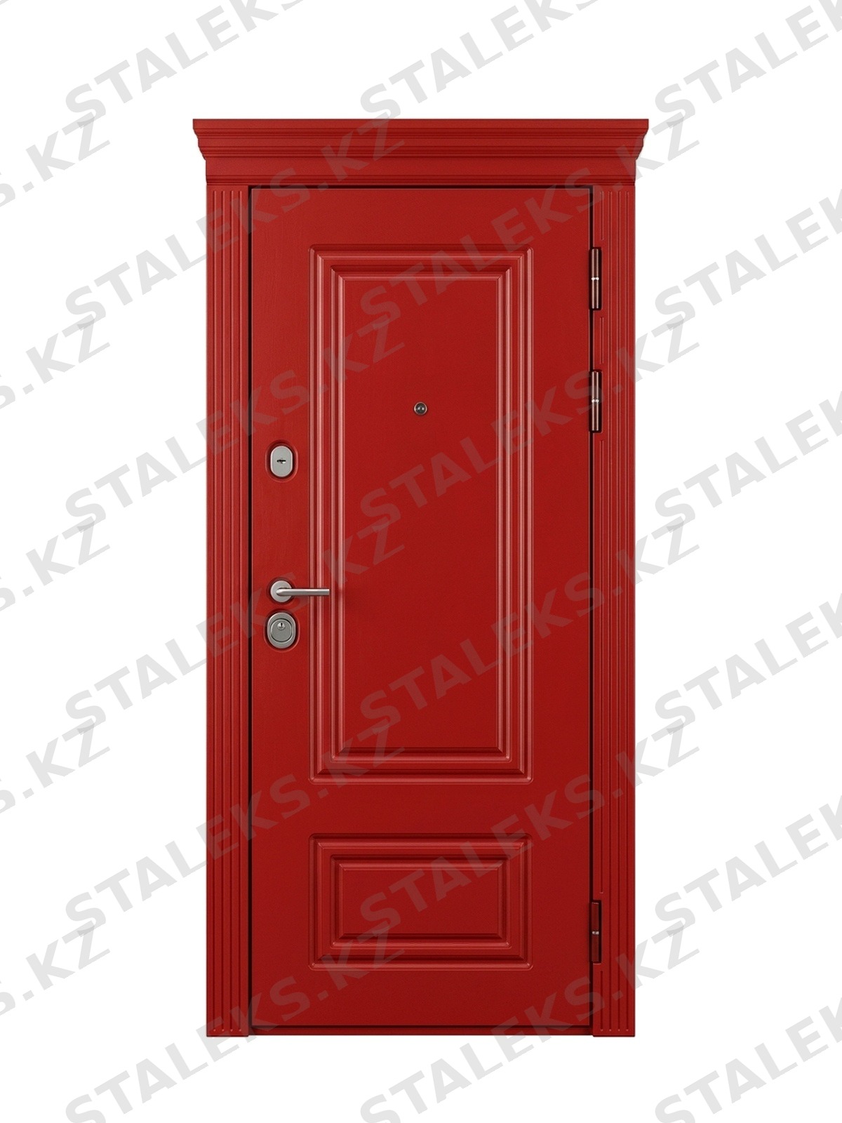 Венеция — одностворчатая глухая дверь в красном цвете — каталожное фото STALEKS, красный комбинированная