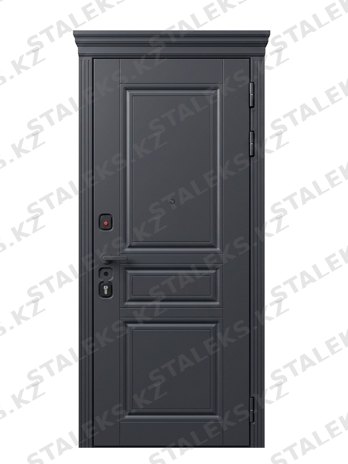 Венеция — одностворчатая глухая дверь с фрамугой — каталожное фото STALEKS, серый комбинированная